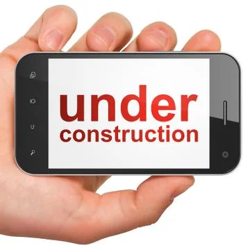 Web design SEO concept: smartphone with Under Construction Illustrazione stock