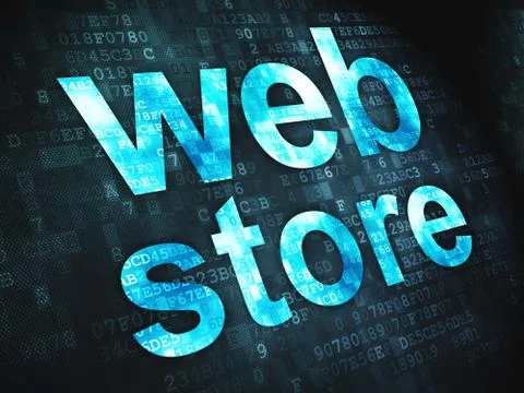 Web design SEO concept: Web Store on digital background Illustrazione stock