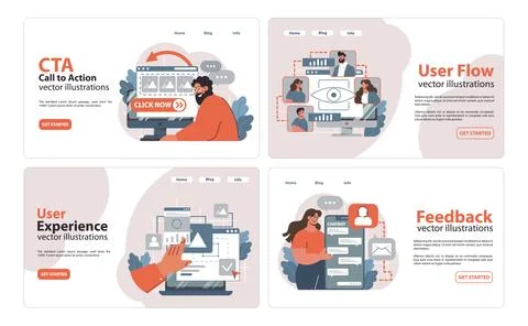 Web Design Set. Flat vector illustration Stock Illustration