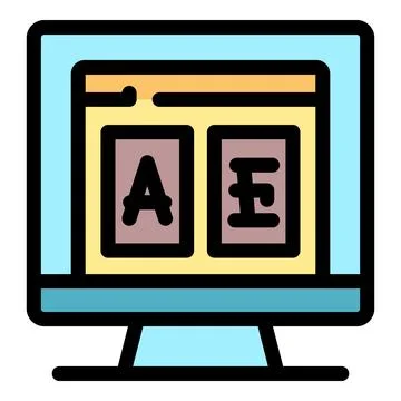 Web design software showing typography and layout on computer screen Stockillustratie