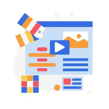 Web Design Solutions and UX Skills Illustrazione stock