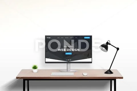 Web design studio portfolio page mockup PSD Template