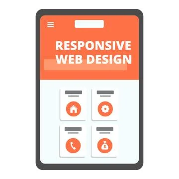 Web design tablet icon cartoon vector. Responsive mobile user 스톡 일러스트