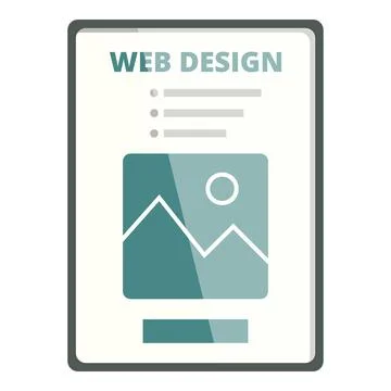 Web design tablet icon cartoon vector. Software user Stockillustratie