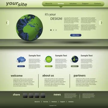 Web Design Template 스톡 일러스트