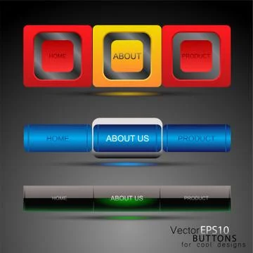 Web design template navigation buttons Stock Illustration