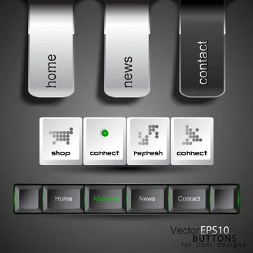 Web design template navigation buttons Stock Illustration