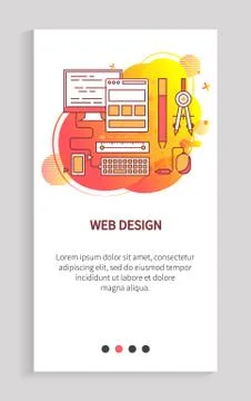 Web Design Template, Pc Equipment, Webpage Vector Stockillustratie