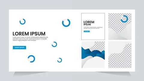 Web design template with placeholder content and abstract elements, landing.. Stockillustratie