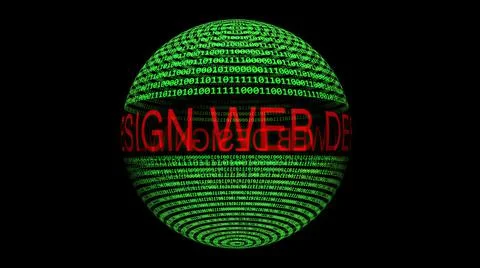 Web design text and binary data on sphere. イラスト素材