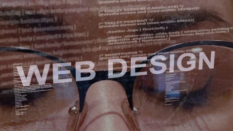 Web Design text on female software developer Stock Footage 107780355