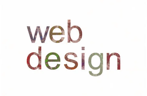 Web design text in grunge pattern poster Stock Illustration