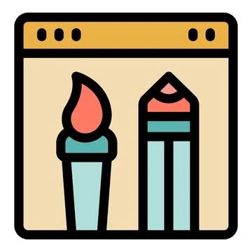 Web design tools, paintbrush and pencil icons symbolizing creative digital ar 스톡 일러스트