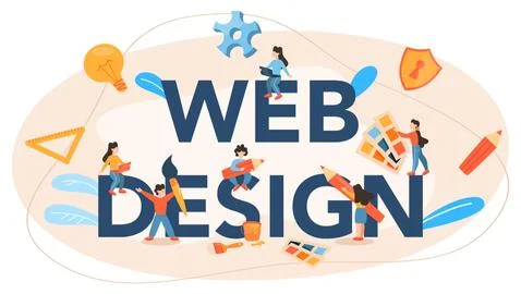 Web design typographic header. Presenting content on web pages. Stock Illustration