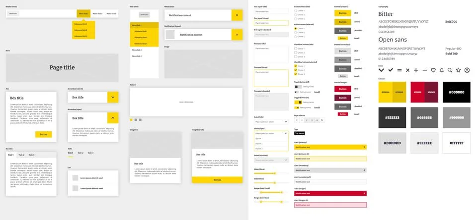 Web design UI kit: square Stock Illustration