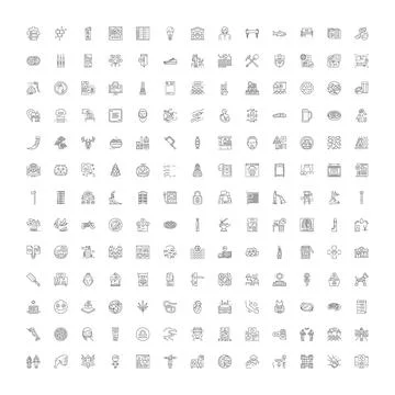 Web design user interface outline icons set Illustrazione stock