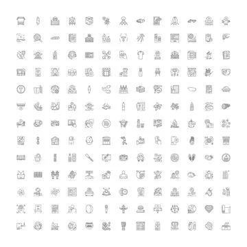 Web design user interface outline icon set 스톡 일러스트