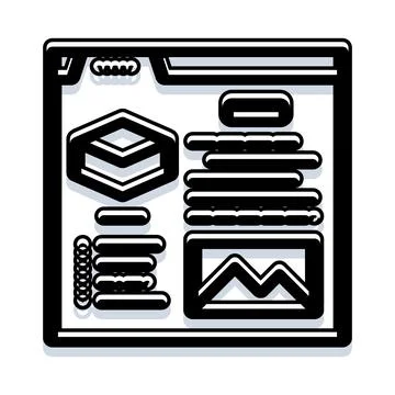 Web design user interface wireframe layout icon 库存插图
