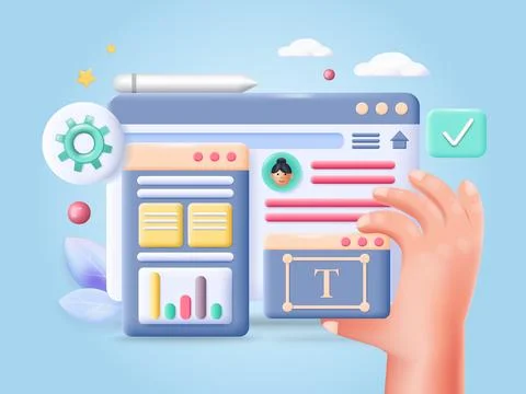 Web design vector development, coding and programming イラスト素材