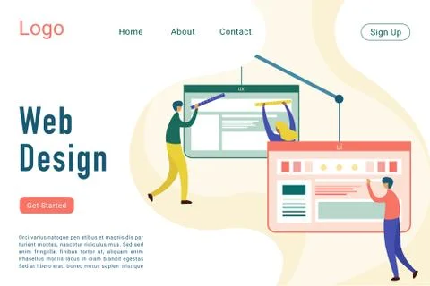 Web design vector flat landing page template Stock-Illustration