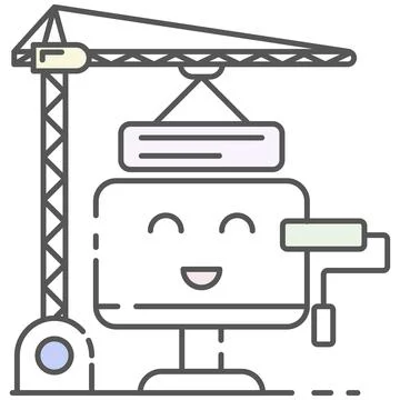 Web design vector icon with website construction process Illustrazione stock