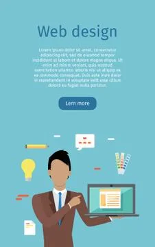 Web Design Vector Web Banner in Flat Style Illustrazione stock