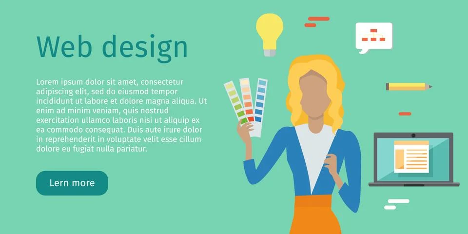 Web Design Vector Web Banner in Flat Style イラスト素材
