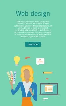 Web Design Vector Web Banner in Flat Style Stock Illustration
