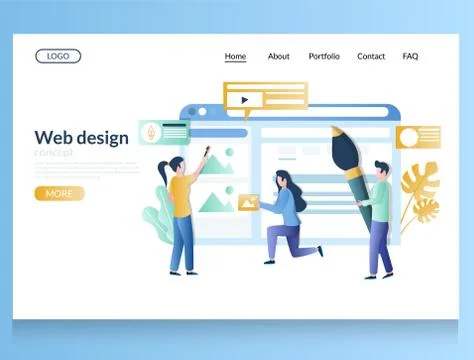 Web design vector website landing page template Stock Illustration