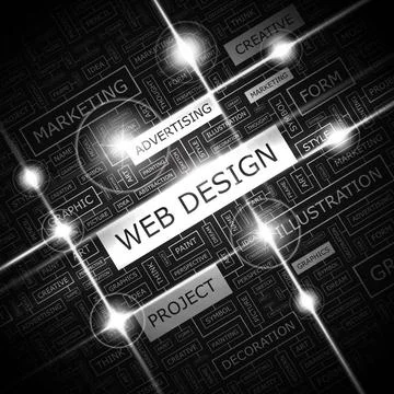 WEB DESIGN WEB DESIGN. Word cloud concept illustration. Wordcloud collage.... Stock Photos