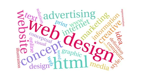 Web Design Word Cloud Stock Footage 147734947