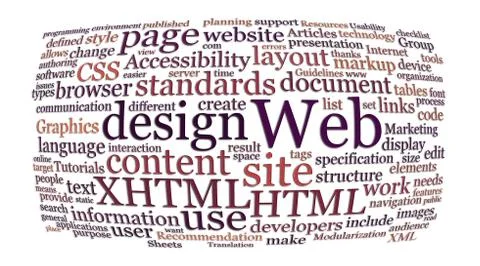 Web design word cloud Stock Photos