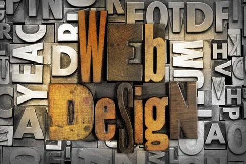 Web Design The words WEB DESIGN written in vintage letterpress type Copyri... 写真素材