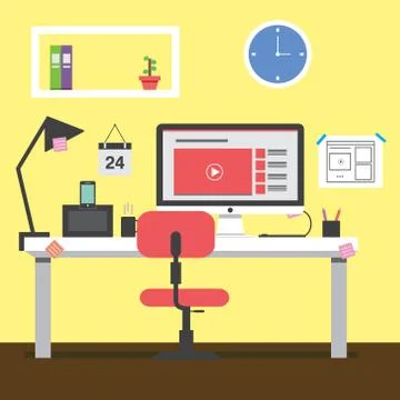 Web design workspace Stock Illustration