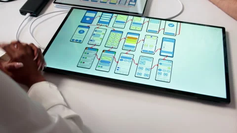 Web Designer And Developer Creating User-friendly Digital Interfaces Stock Footage 332497872