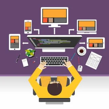 Web designer concept illustration.  Flat design illustration concepts for web Illustrazione stock