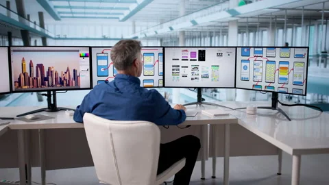Web Designer Creating User-Friendly UI UX Stock Footage 328408429