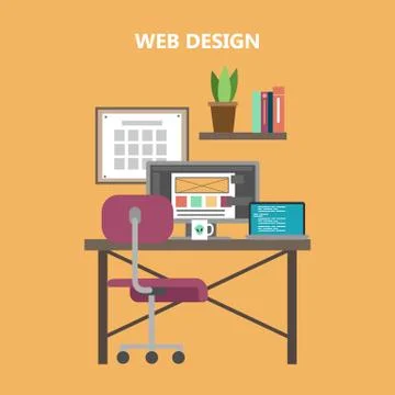 Web designer desktop. 库存插图