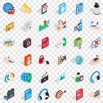 Web designer icons set, isometric style Stock Illustration