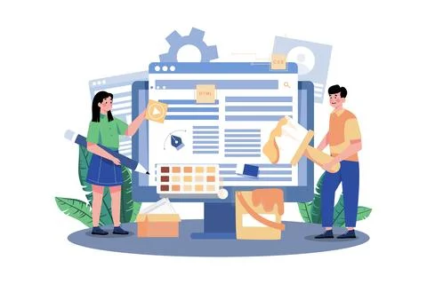 Web Designer Illustration concept on white background Stock Illustration