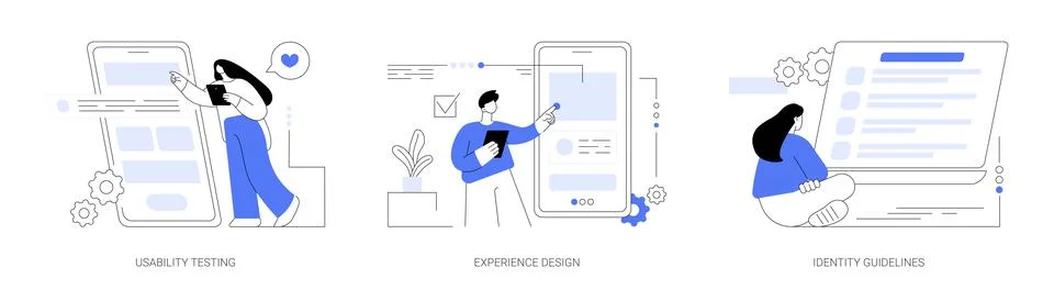 Web designer services abstract concept vector illustrations. Illustrazione stock