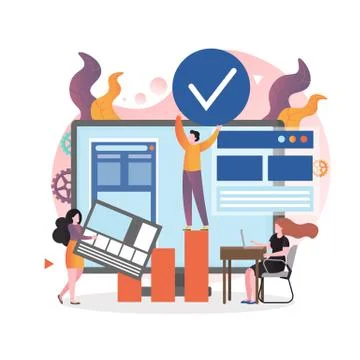 Web designer services vector concept for web banner, website page Stock Illustration