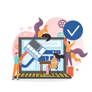 Web designer services vector concept for web banner, website page Stock Illustration