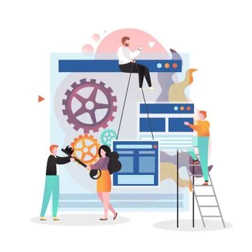 Web designer services vector concept for web banner, website page Stock Illustration