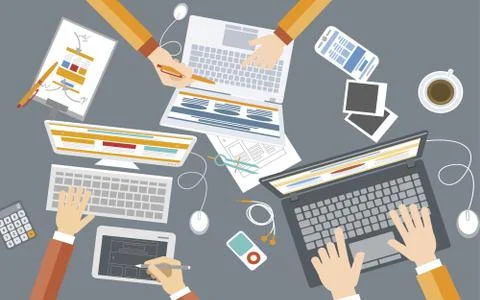 Web Designer team concept Stock Illustration