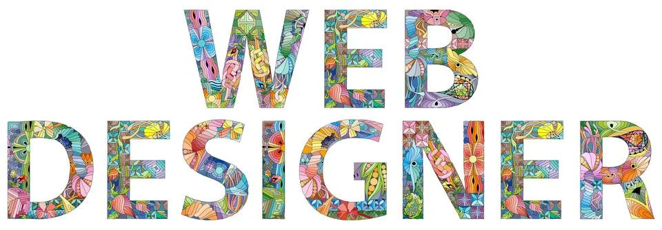 WEB DESIGNER. Vector decorative zentangle object for any purpose Stock Illustration