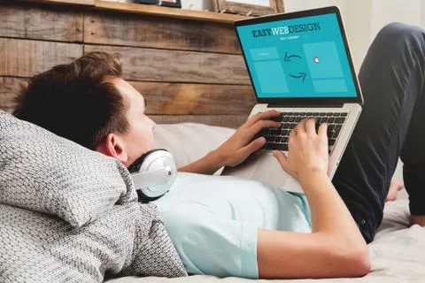 Web designer working at home Stock Photos