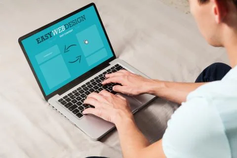 Web designer working at home Stock Photos