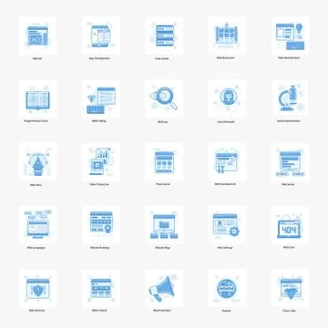 Web Designing and Coding Flat Vectors Pack 스톡 일러스트
