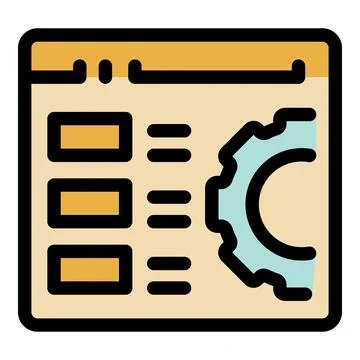 Web designing process showing gear and website elements 库存插图